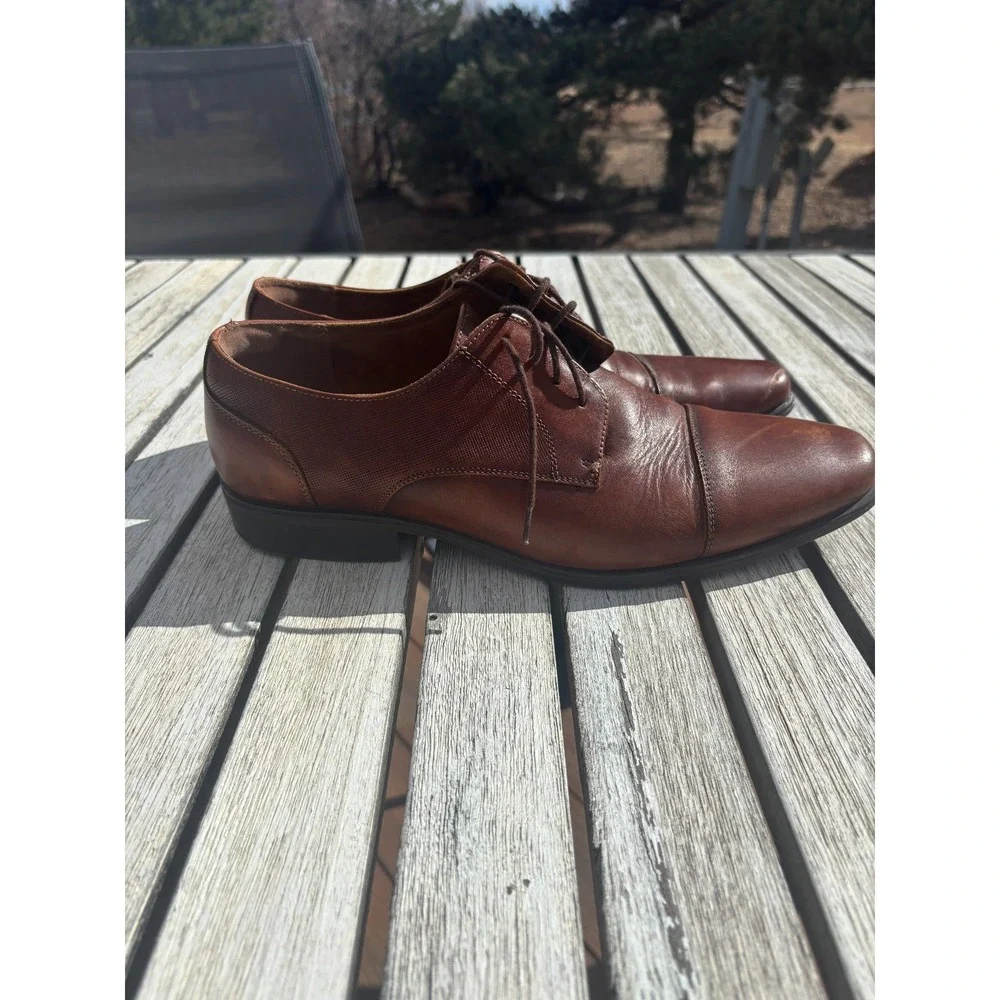 Florsheim Mens Brown Leather Cap Toe Oxford Dress Shoes 11924-221‎ Size 10.5M